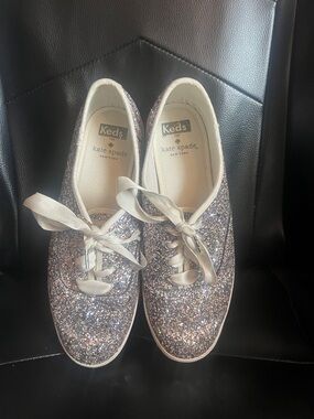 Keds x Kate Spade New York Silver Glitter Champion Glitter Sneakers